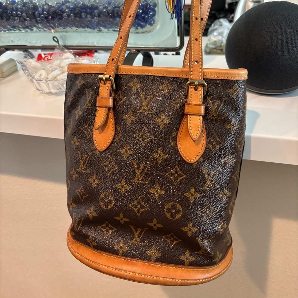 Louis Vuitton Brown and Tan Shoulder Bag